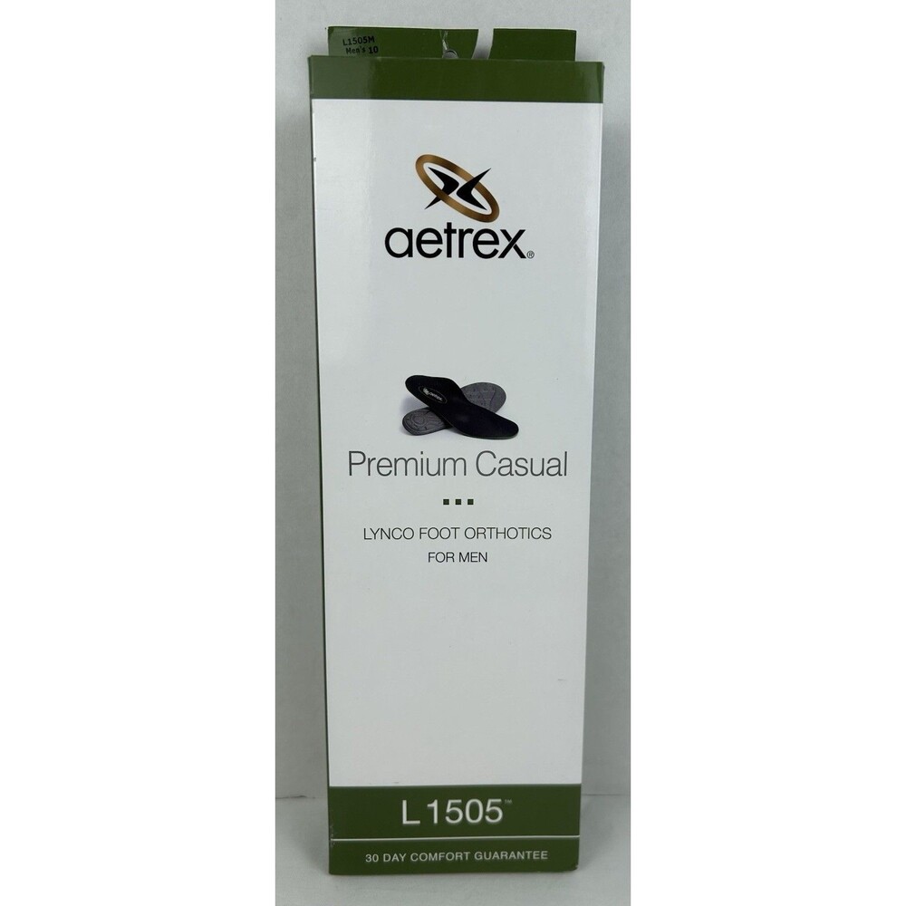 Aetrex Foot Orthotic Insoles L1505 Men’s Size 10 Arch Support Comfort Black New